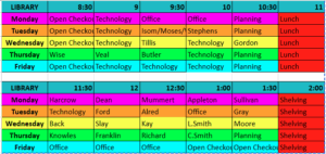 2025-2026 Library Schedule